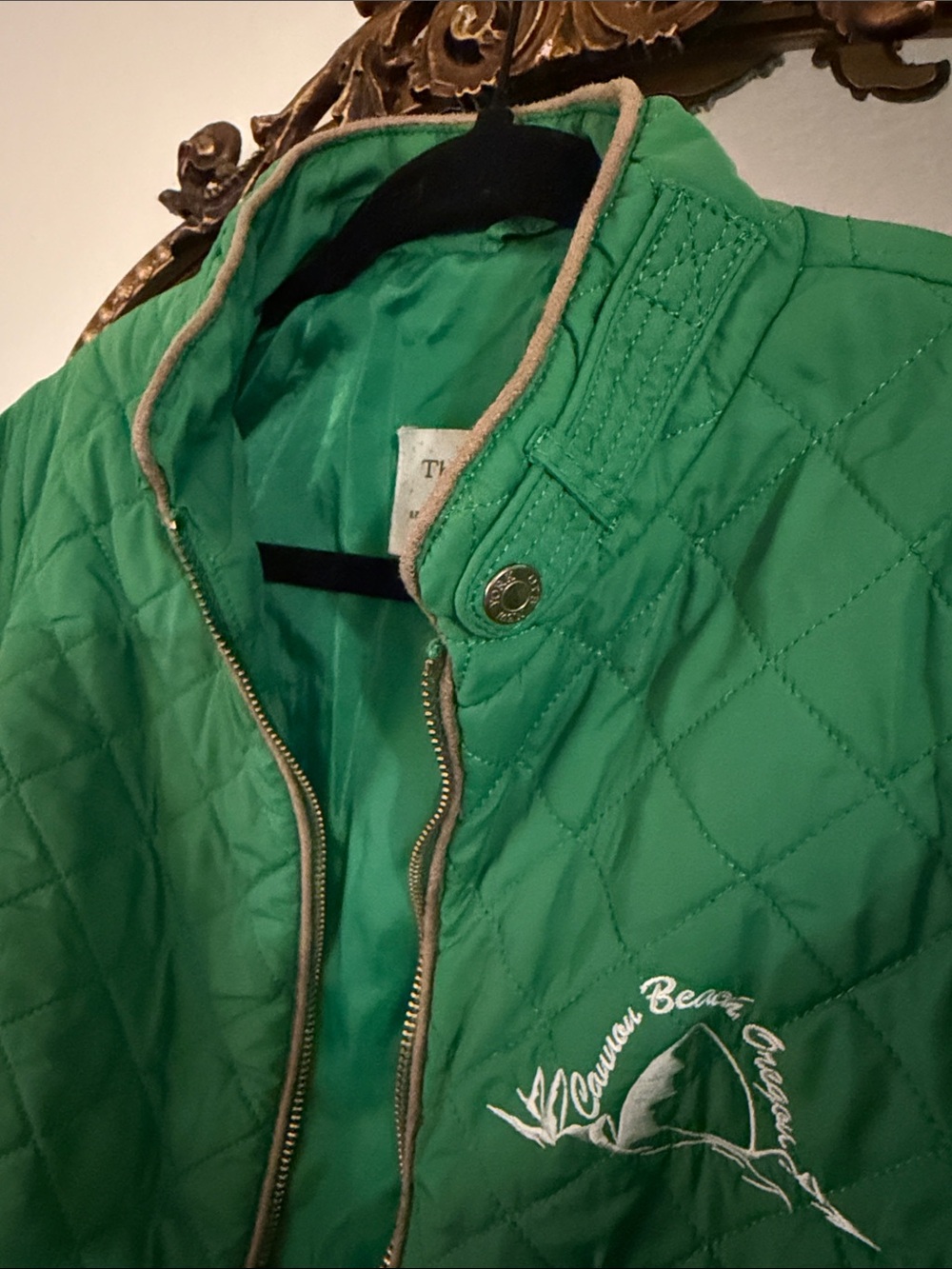 The OTB Outdoor Cannon Beach Quilted Green Women's Jacket - Picture 8 of 12